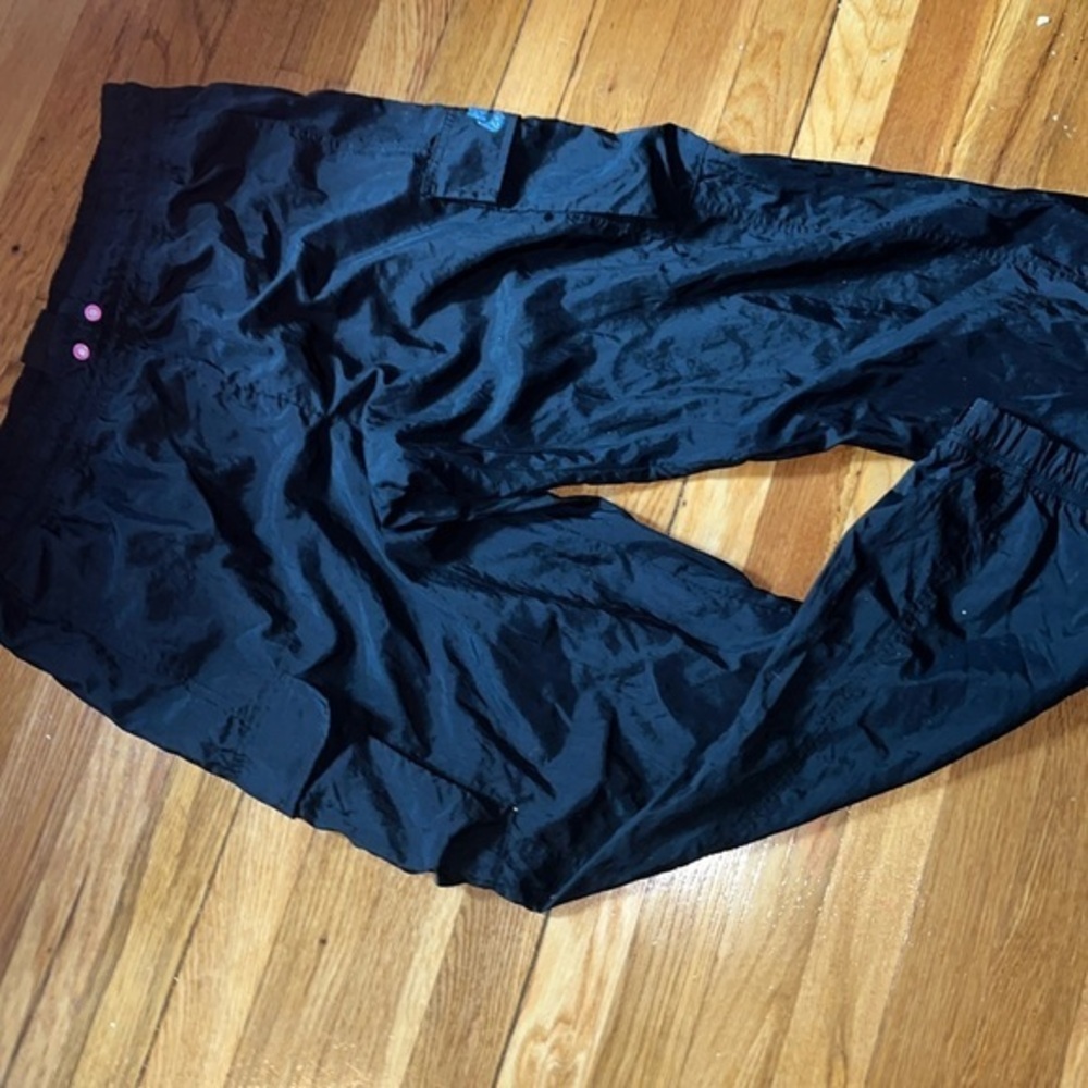 Vintage NIKE parachute pants size L missing string paint splatter swoosh.
